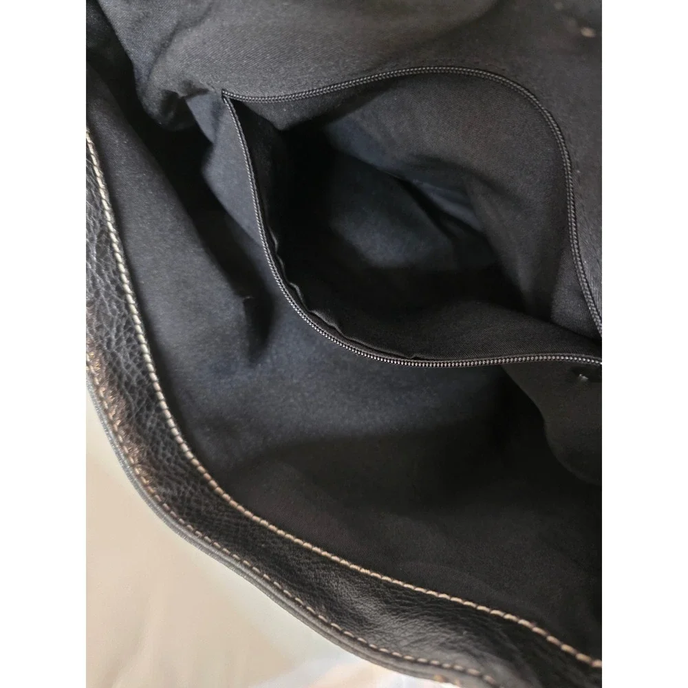 Nine West Black Pebbled Faux Leather Satchel Handbag Shoulder Bag Top‎ Handle